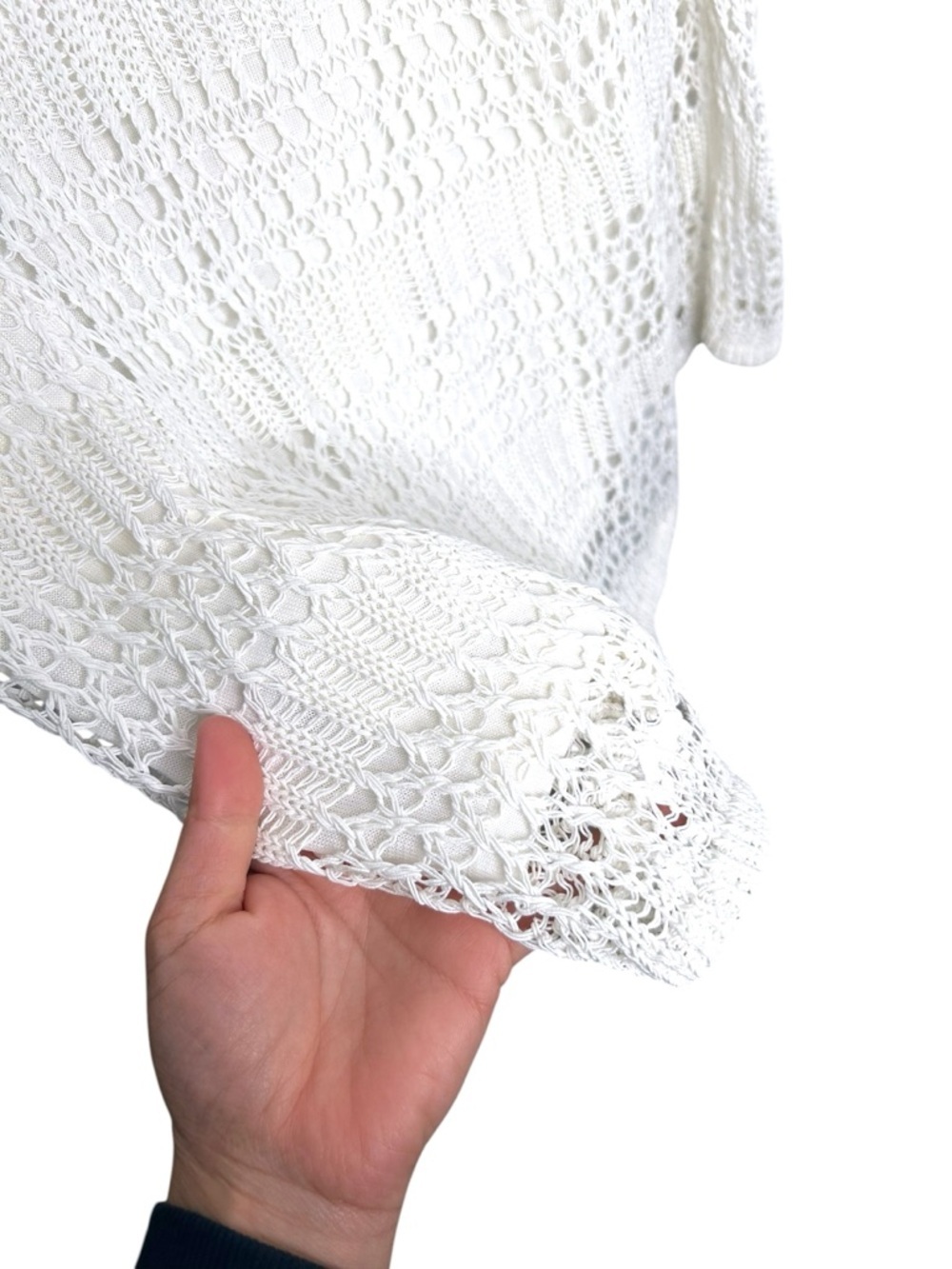 Theory Ivory Tissage Open Knit Crochet Maxi Skirt and Tank Top Set Size Small - Picture 10 of 10